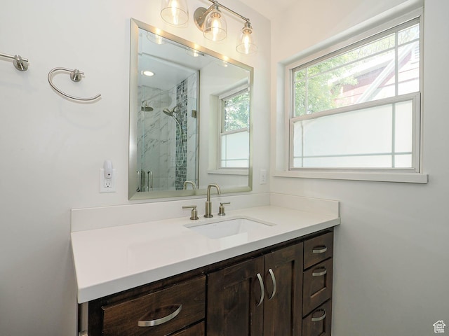 2244 E Laird Way, Salt Lake City, UT 84108 - bathroom featuring a marble finish shower and vanity