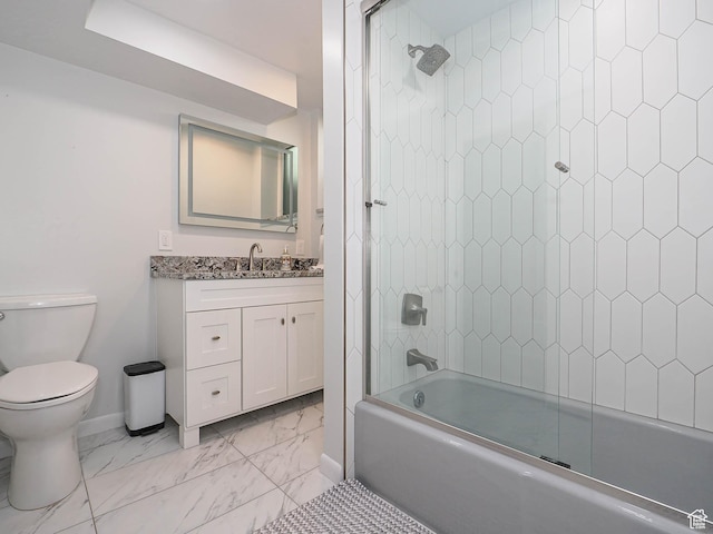 2244 E Laird Way, Salt Lake City, UT 84108 - full bathroom with marble look tiles, baseboards, toilet, vanity, and shower / bathtub combination