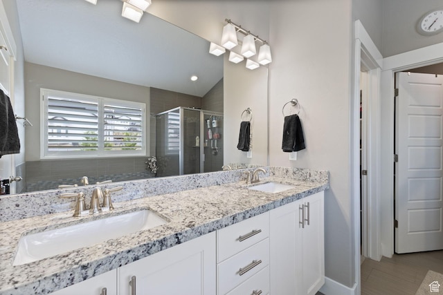 776 W Horizon Dr, Lehi, UT 84043 - full bath with a shower stall, double vanity, and baseboards