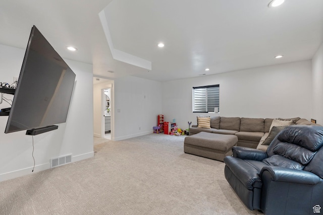 776 W Horizon Dr, Lehi, UT 84043 - living area with recessed lighting, light carpet, and baseboards
