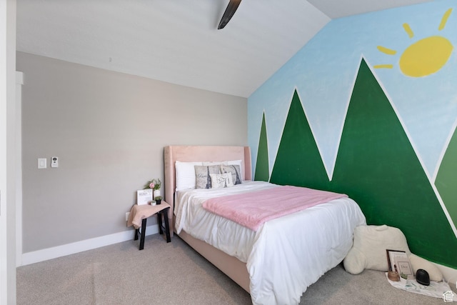 776 W Horizon Dr, Lehi, UT 84043 - carpeted bedroom with lofted ceiling and a ceiling fan