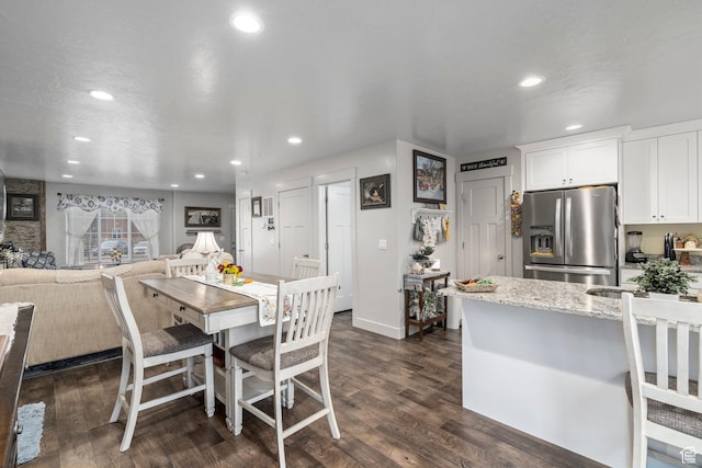 177 E 610 S, Santaquin, UT 84655 - dining space featuring dark wood-style floors, recessed lighting, and baseboards