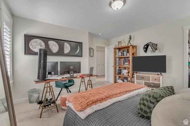 14496 S Edgemere Dr W, Herriman, UT 84096 - carpeted bedroom featuring an office area and baseboards