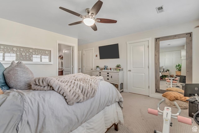 14496 S Edgemere Dr W, Herriman, UT 84096 - bedroom featuring light colored carpet and ceiling fan