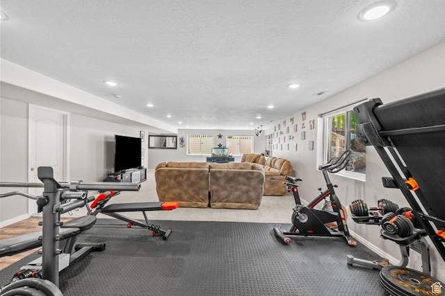 1809 E Kay Ln, South Weber, UT 84405 - workout room with recessed lighting and a textured ceiling