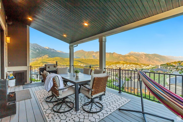 2208 E Snow Blossom Way S, Draper, UT 84020 - deck featuring a mountain view
