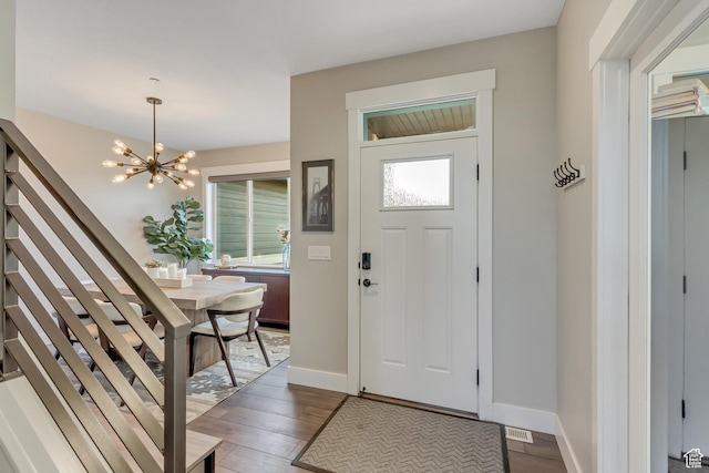 2208 E Snow Blossom Way S, Draper, UT 84020 - entrance foyer with a chandelier and wood finished floors