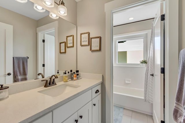 2208 E Snow Blossom Way S, Draper, UT 84020 - bathroom featuring vanity, tile patterned floors, and a bath
