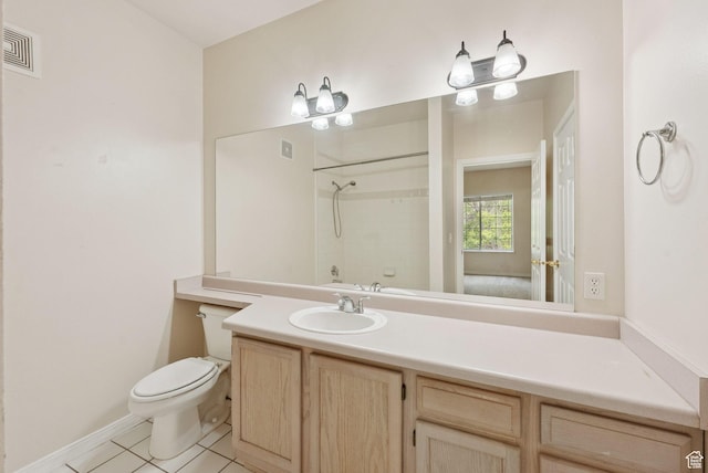 150 S 800 E Unit A9, Salt Lake City, UT 84102 - bathroom with a shower, tile patterned floors, toilet, vanity, and baseboards