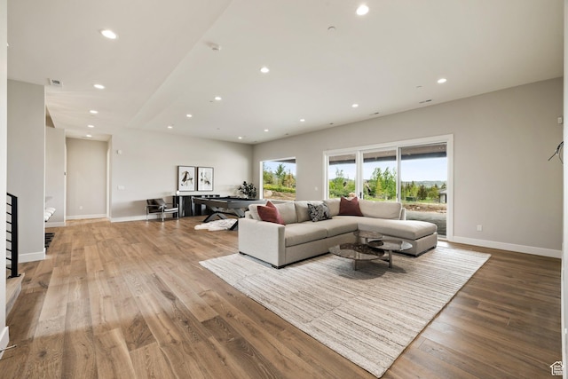 7175 Lupine Dr, Park City, UT 84098 - living area featuring recessed lighting, light wood-style floors, and baseboards