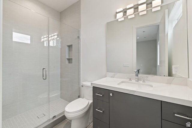 7175 Lupine Dr, Park City, UT 84098 - bathroom with vanity, toilet, and a shower stall