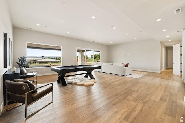 7175 Lupine Dr, Park City, UT 84098 - game room with recessed lighting, light wood-style floors, billiards, and baseboards