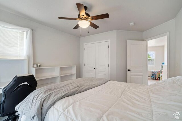 787 N 500 W, Brigham City, UT 84302 - bedroom with a closet and ceiling fan