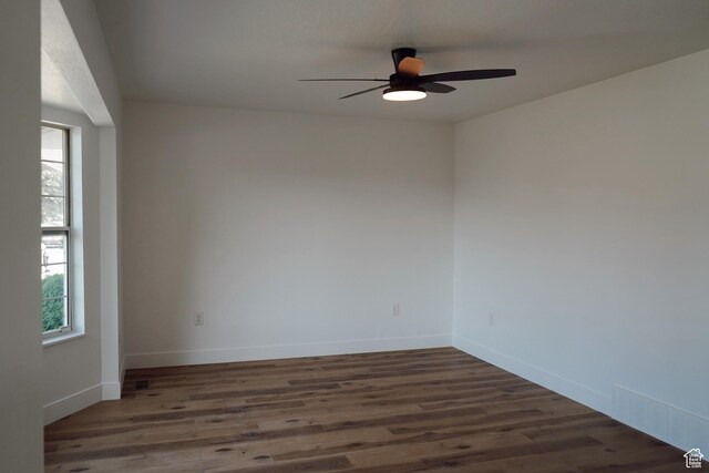 1102 E 120 S, Spanish Fork, UT 84660 - unfurnished room featuring a ceiling fan, dark wood-style floors, and baseboards