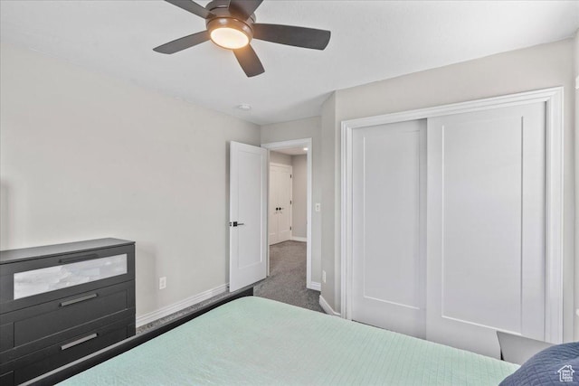 826 W 2630 N, Lehi, UT 84043 - carpeted bedroom with baseboards, a closet, and ceiling fan