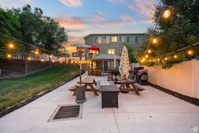 4475 S Lochnivar Ct E, Millcreek, UT 84107 - view of patio with an outdoor living space with a fire pit