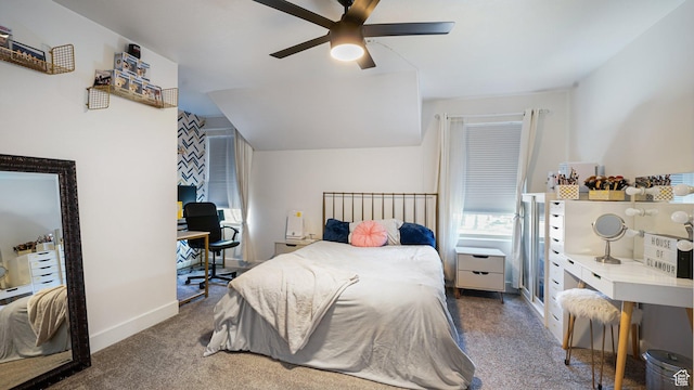 4475 S Lochnivar Ct E, Millcreek, UT 84107 - carpeted bedroom with a desk, ceiling fan, and baseboards