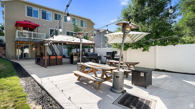 4475 S Lochnivar Ct E, Millcreek, UT 84107 - view of patio / terrace featuring a gazebo, an outdoor hangout area, and stairway
