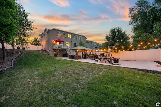 4475 S Lochnivar Ct E, Millcreek, UT 84107 - rear view of property featuring a patio area and a gazebo