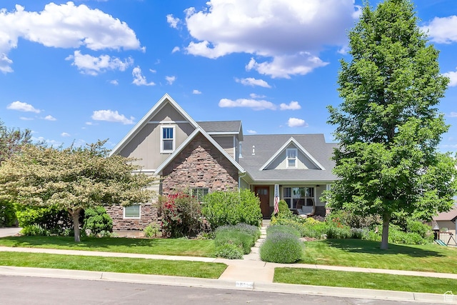 1346 Ridgeway Rd, Santaquin, UT 84655 - craftsman-style house featuring stone siding and a front yard
