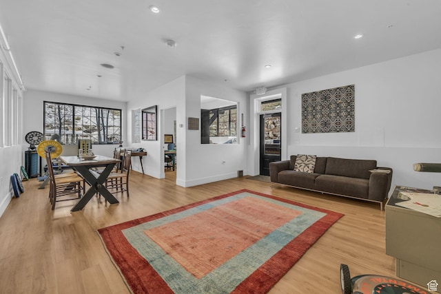 1200 W Lori Ln Unit B7, Kamas, UT 84036 - living room with light wood-style floors, baseboards, and recessed lighting