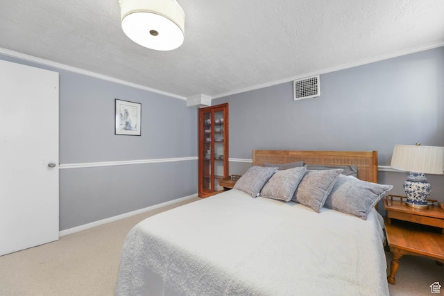 525 E St, Salt Lake City, UT 84103 - carpeted bedroom featuring a textured ceiling and ornamental molding