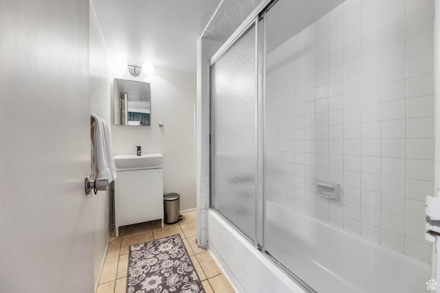 525 E St, Salt Lake City, UT 84103 - bathroom featuring vanity, tile patterned floors, and shower / bath combination with glass door