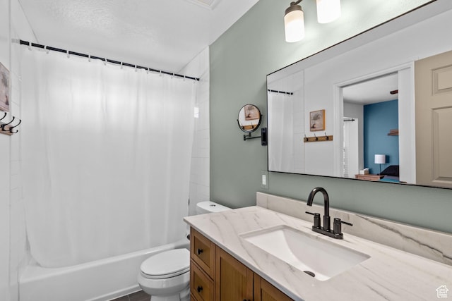 6097 S Azure Meadow Dr, Taylorsville, UT 84129 - full bath featuring toilet, vanity, and shower / bath combo with shower curtain