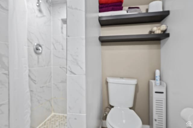 6097 S Azure Meadow Dr, Taylorsville, UT 84129 - bathroom with toilet and a marble finish shower