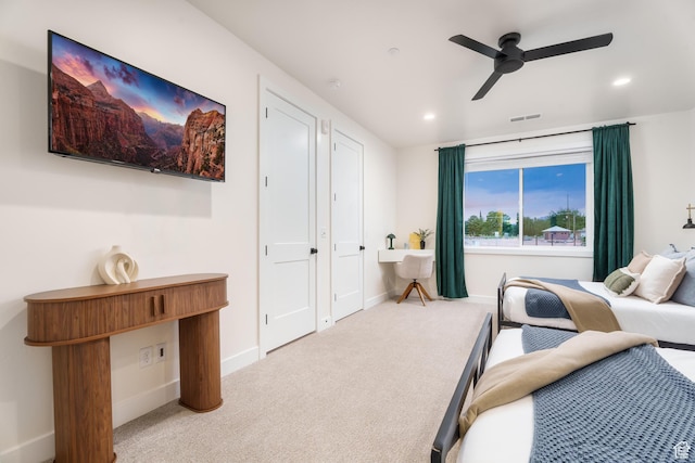 306 E 500 N Unit 34, Hurricane, UT 84737 - carpeted bedroom featuring baseboards, recessed lighting, and ceiling fan