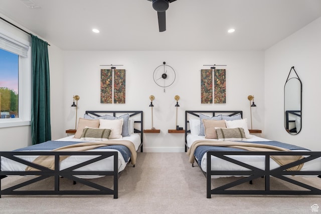 306 E 500 N Unit 34, Hurricane, UT 84737 - carpeted bedroom featuring recessed lighting and ceiling fan