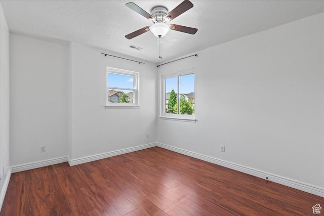 6286 W Anders Ridge Way S, West Valley City, UT 84128 - empty room with wood finished floors, baseboards, ceiling fan, and a textured ceiling