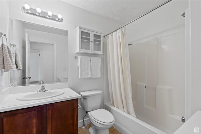 6286 W Anders Ridge Way S, West Valley City, UT 84128 - full bath with vanity, shower / bath combination with curtain, toilet, and a textured ceiling
