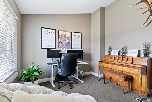 1628 W 1050 S, Syracuse, UT 84075 - carpeted office space with baseboards and lofted ceiling