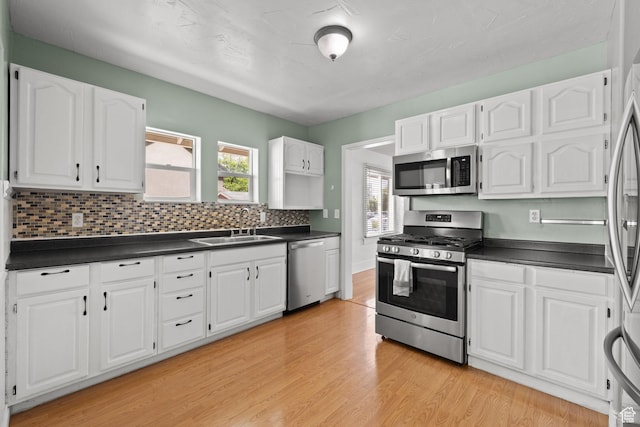 234 W 500 S, Provo, UT 84601 - kitchen with stainless steel appliances, dark countertops, and white cabinetry