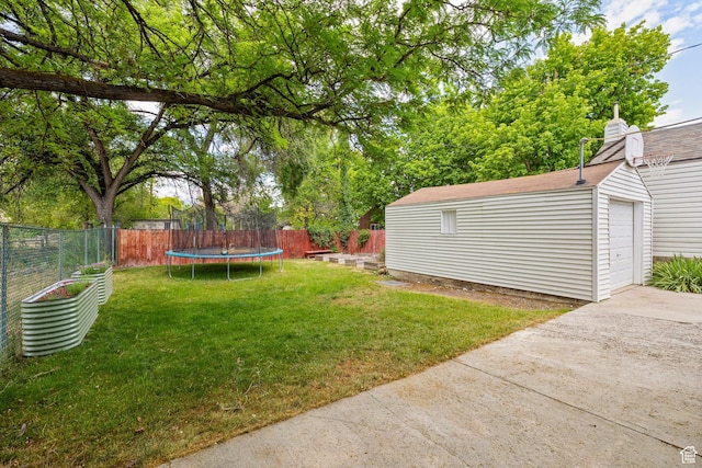 234 W 500 S, Provo, UT 84601 - view of yard with a trampoline, an outbuilding, and driveway