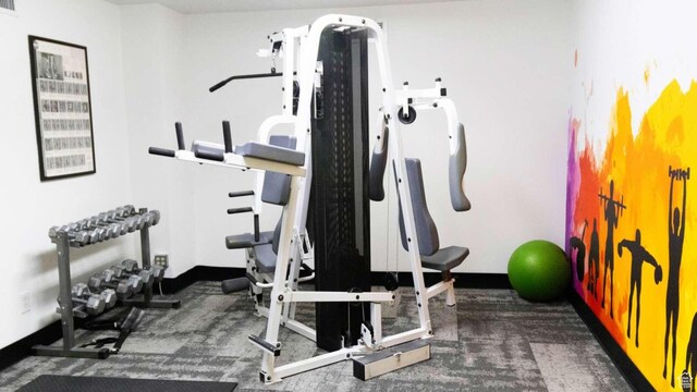 241 N Vine St Unit 1E, Salt Lake City, UT 84103 - workout area with carpet floors