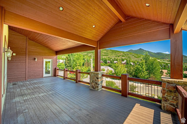 1273 W Lime Canyon Way, Midway, UT 84049 - wooden terrace with a mountain view