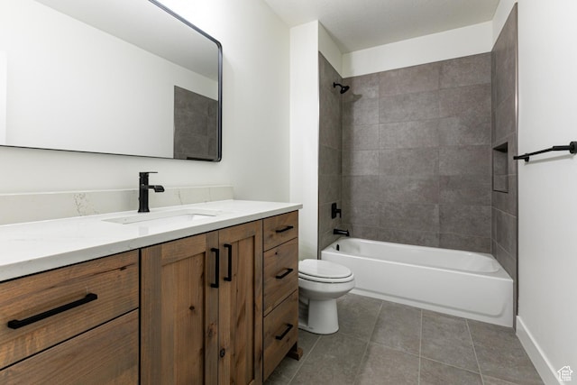 1792 N Siena Cir Unit 13, Pleasant Grove, UT 84062 - full bathroom with toilet, vanity, shower / bath combination, tile patterned flooring, and baseboards
