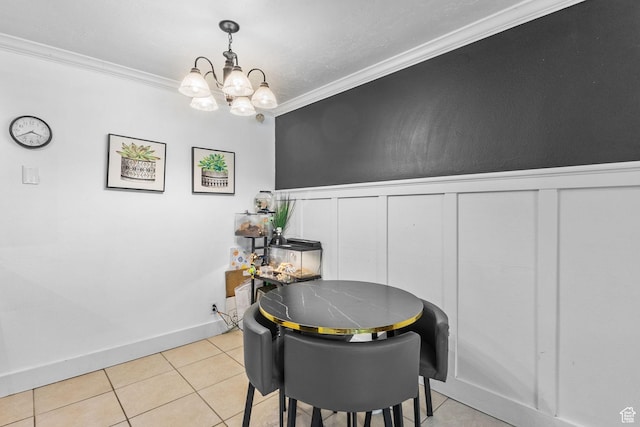 66 W Lester Ave Unit K27, Murray, UT 84107 - dining room with a chandelier, ornamental molding, light tile patterned flooring, and baseboards