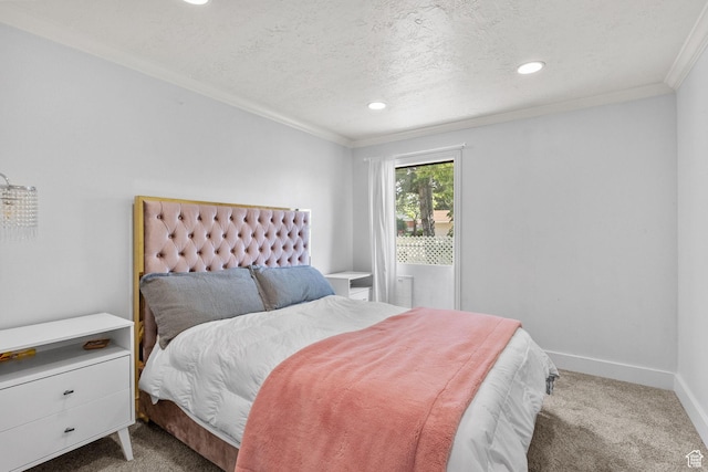 66 W Lester Ave Unit K27, Murray, UT 84107 - carpeted bedroom with ornamental molding, recessed lighting, baseboards, and a textured ceiling