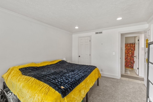 66 W Lester Ave Unit K27, Murray, UT 84107 - bedroom with recessed lighting, crown molding, baseboards, light colored carpet, and light tile patterned floors