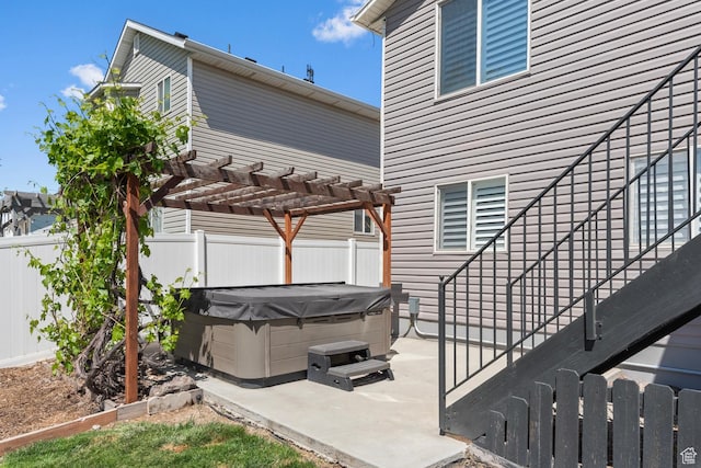1677 N 2640 W, Lehi, UT 84043 - fenced backyard with a hot tub, a patio area, and a pergola