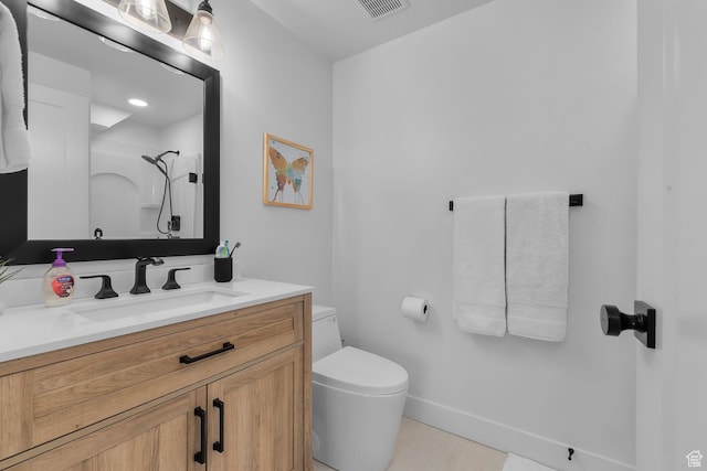 1677 N 2640 W, Lehi, UT 84043 - full bathroom featuring vanity, toilet, a shower, and baseboards