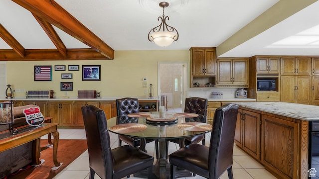 4755 S Banbury, Ogden, UT 84403 - dining area with light tile patterned floors and beamed ceiling