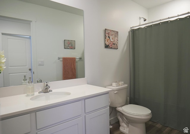 1291 S Harvest View Dr, Santaquin, UT 84655 - full bath with wood finished floors, vanity, toilet, and curtained shower