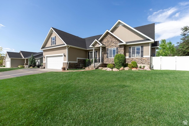 580 N Cherry Ridge Ln, Richmond, UT 84333 - craftsman house with stone siding, board and batten siding, concrete driveway, and a garage