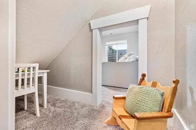 580 N Cherry Ridge Ln, Richmond, UT 84333 - carpeted bedroom featuring vaulted ceiling, a textured wall, and a textured ceiling
