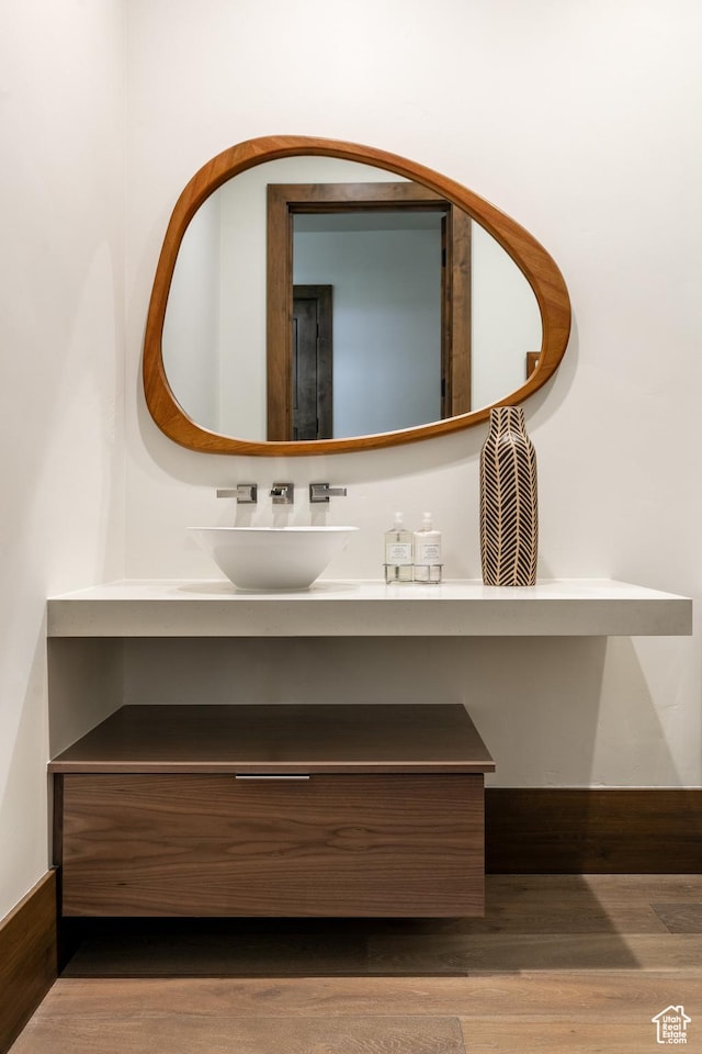 1703 N Chimney Rock Rd Unit 532, Heber City, UT 84032 - bathroom with vanity and wood finished floors