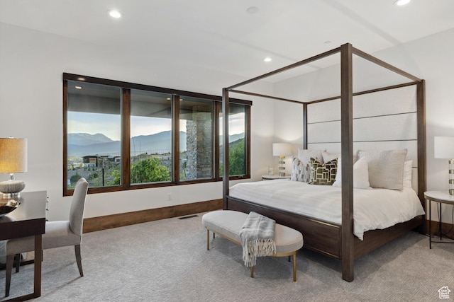 1703 N Chimney Rock Rd Unit 532, Heber City, UT 84032 - carpeted bedroom with multiple windows, a mountain view, recessed lighting, and baseboards